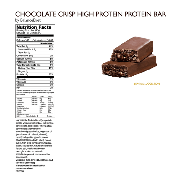 Chocolate Crisp Protein Bar - BalanceDiet  - 3